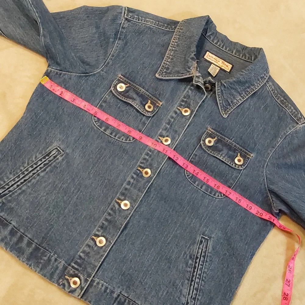 Vintage 80's JAMAICA BAY Blue Denim Button Up Jean Jacket Womens Size L - Picture 8 of 12